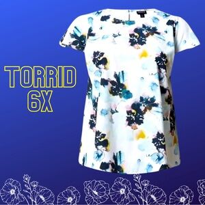 Torrid 6X: Georgette Dolman Flutter Short Sleeve Top